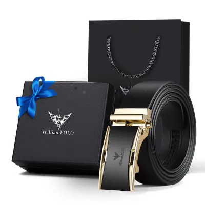 William Polo Genuine Leather Buckle Belt – Premium Cowhide for a Refined Look
