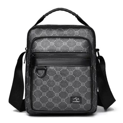 Trendy Men’s Plaid Shoulder Crossbody Bag
