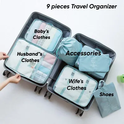 Travel Packing Organizer Set Blue