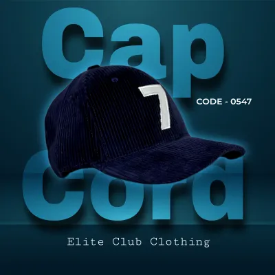 Men's Cord Cap (S-1)-Navy Blue	
