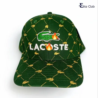 Men's L A C O S T E Printed Cap (S-1)-Green	