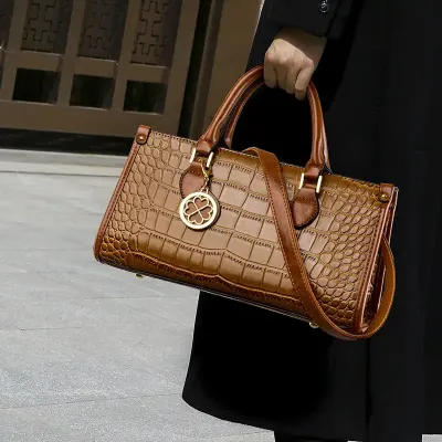 Alligator Print Leather Luxury Handbag