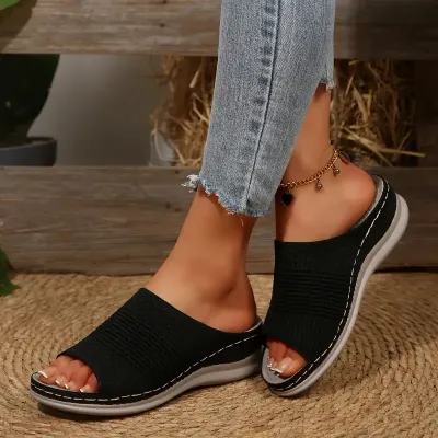 American Wedge Heel Woven Sandals