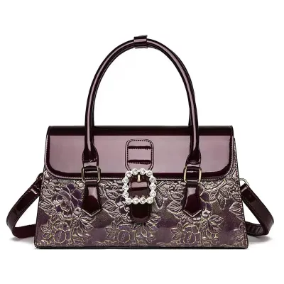 Floral Embossed Satchel Bag