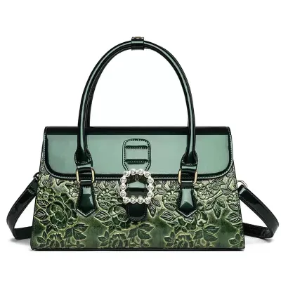 Floral Embossed Satchel Bag