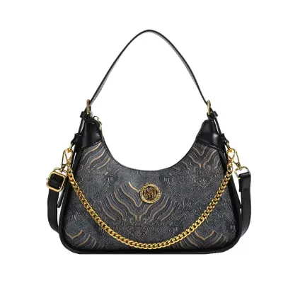 Retro Printed Crescent Bag