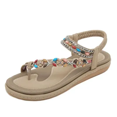 Rhinestones Comfortable Flat Sandals