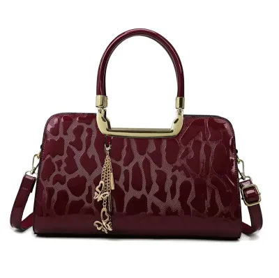 Stone Pattern Patent Leather  Handbags