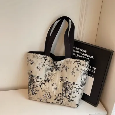 Bamboo Pattern Tote Bag 