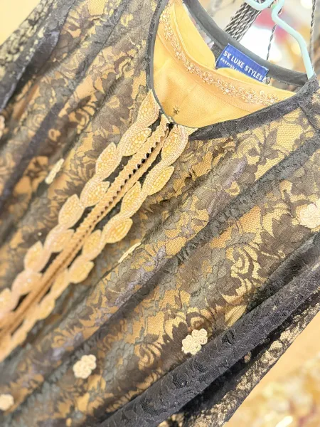 kameez with Golden crepe