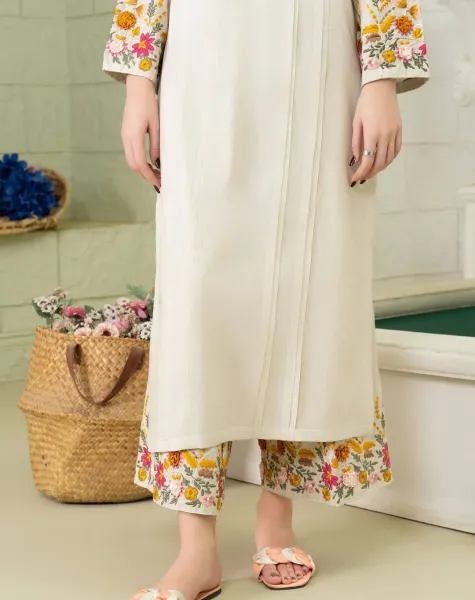 Pakistani Original Sahiba's By Mirza Stitched Cotton 2Pcs _ Beige 