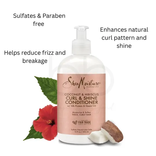 Shea Moisture Coconut and Hibiscus Curl and Shine Conditioner (384ml)