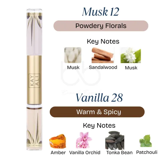 Huda Beauty Rollerball Eau De Parfum Musk | 12 & Vanilla | 28 (2x5ml)