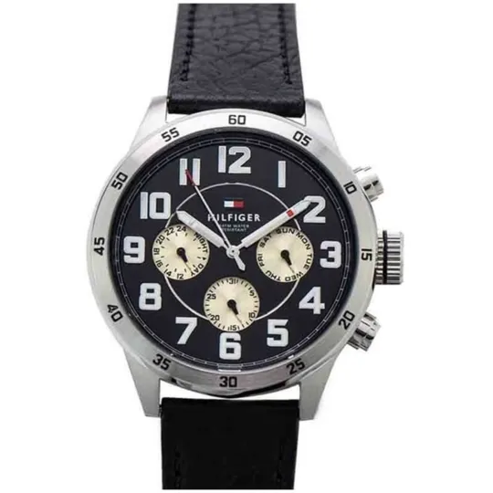 Tommy Hilfiger Horologe Trent Black Leather Watch