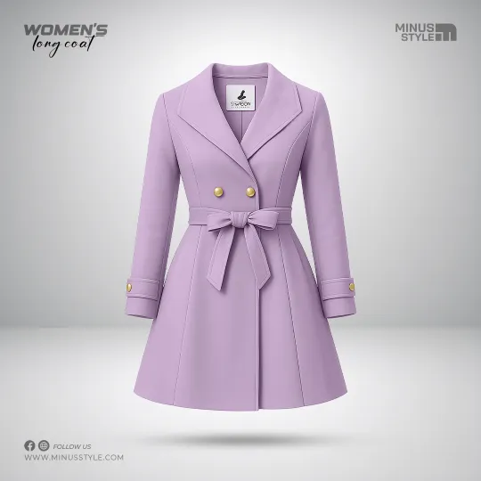 Woman Long Coat- Pink