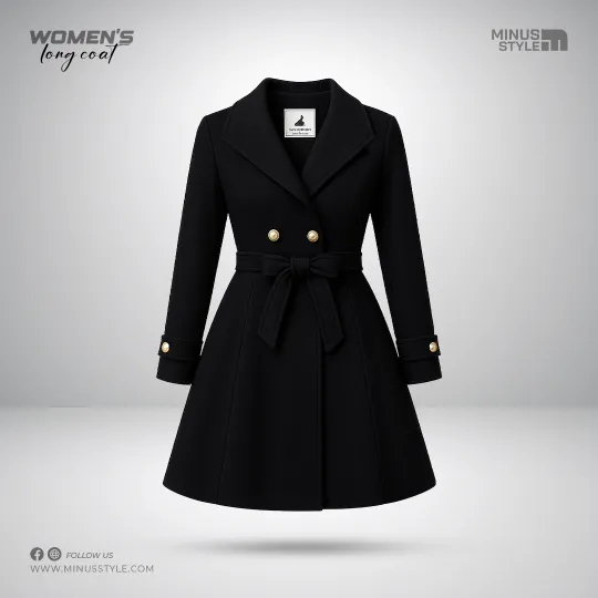 Woman Long Coat- Black