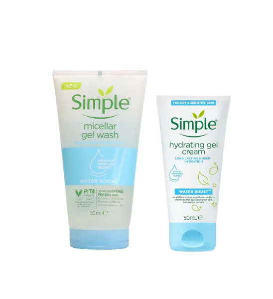 Simple Miceller Facial Gel Wash 150ml & Hydrating Gel Cream 50ml Combo