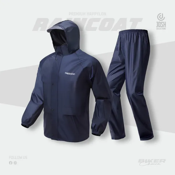  100% Waterproof Heat sealing Raincoat for men (Blue) 