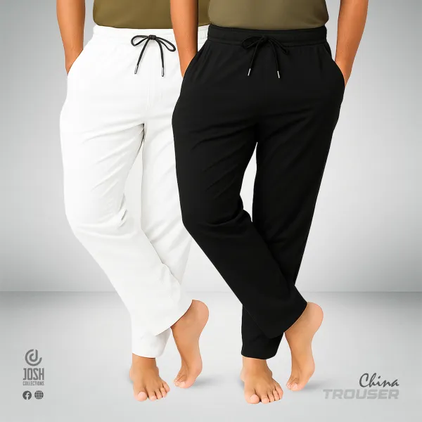 2 Pieces Formal Trouser Pant Combo (White, Black)