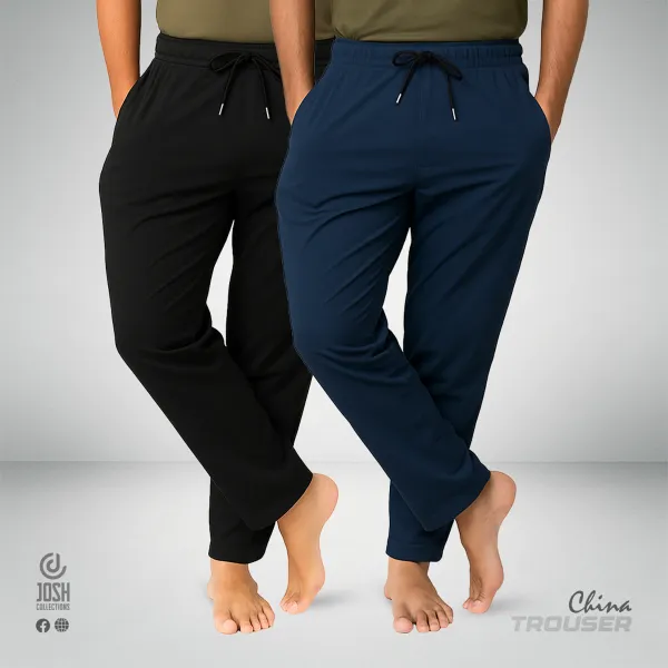 2 Pieces Formal Trouser Pant Combo (Black, Navy)