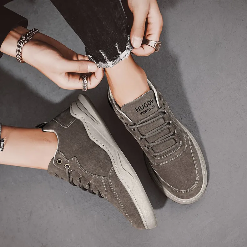 Faux Suede Leather Lace Up Casual Shoes - OFF BEAT