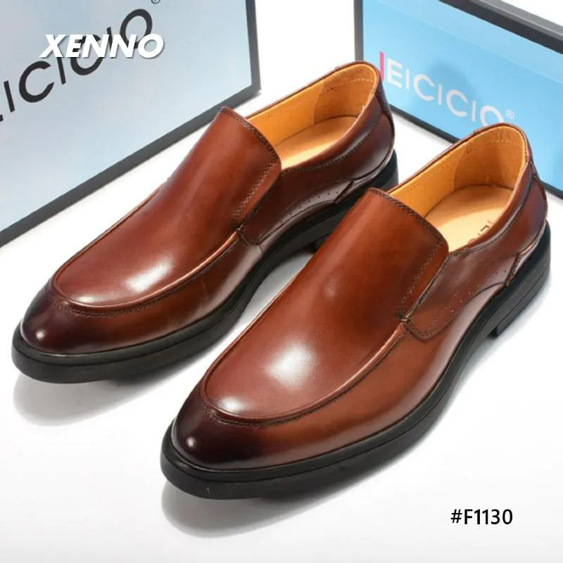 Genuine Leather Slip On Brown Formal Shoe
