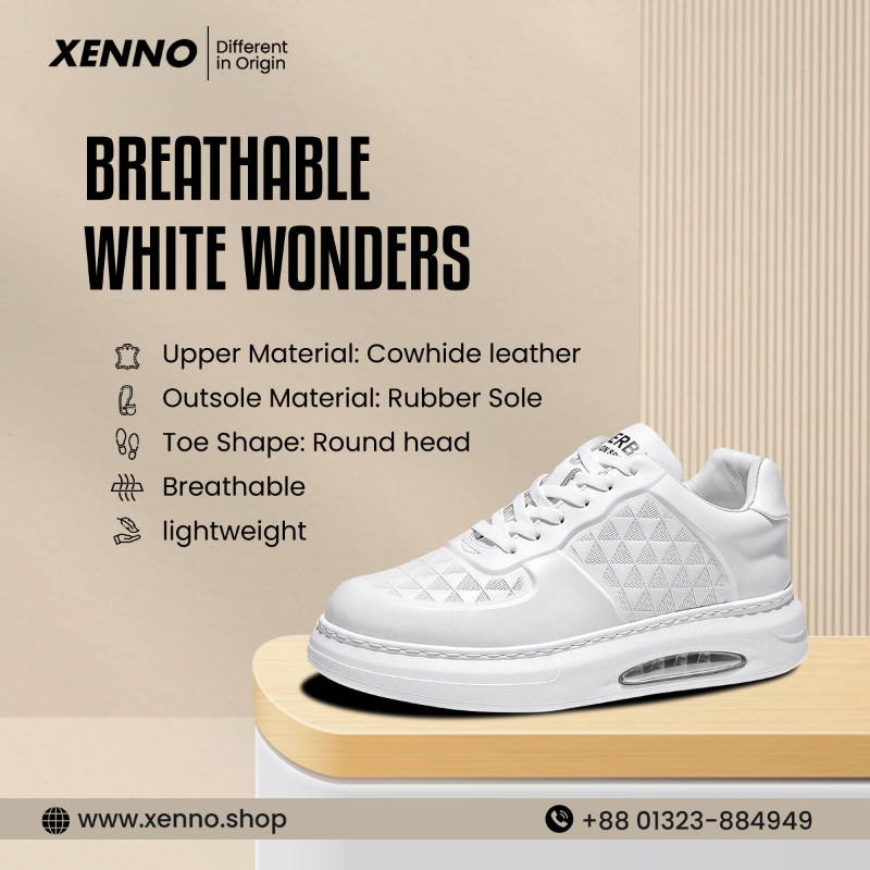 BREATHABLE WHITE SNEAKERS