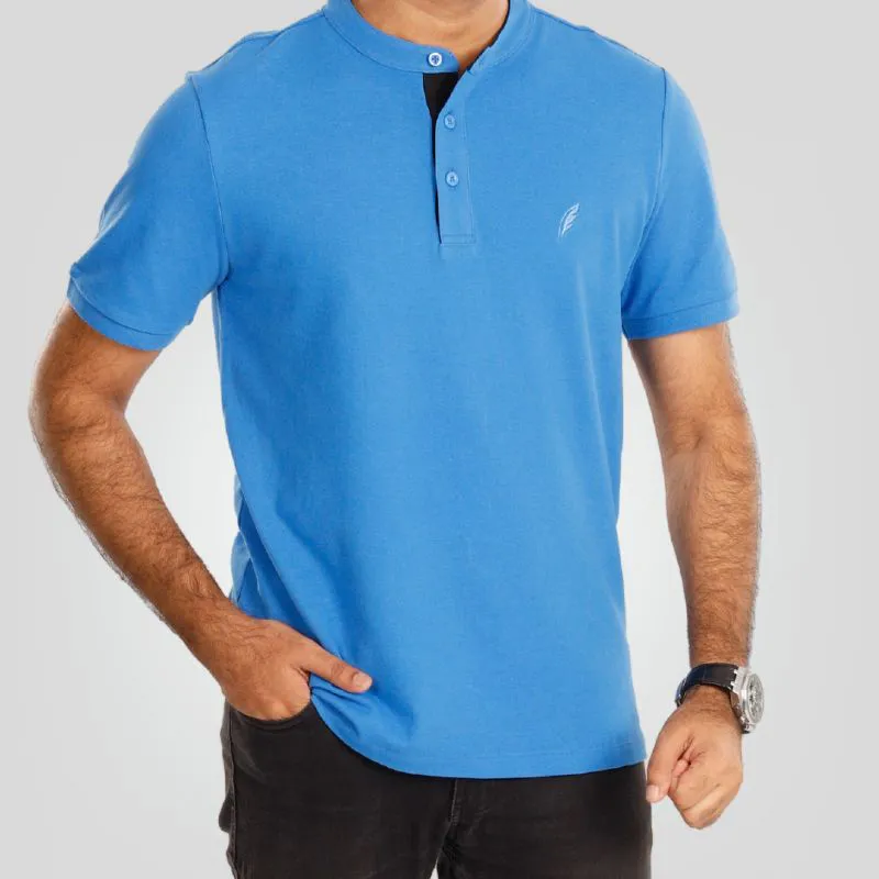 Men s Henley Polo Royal Comfystyle