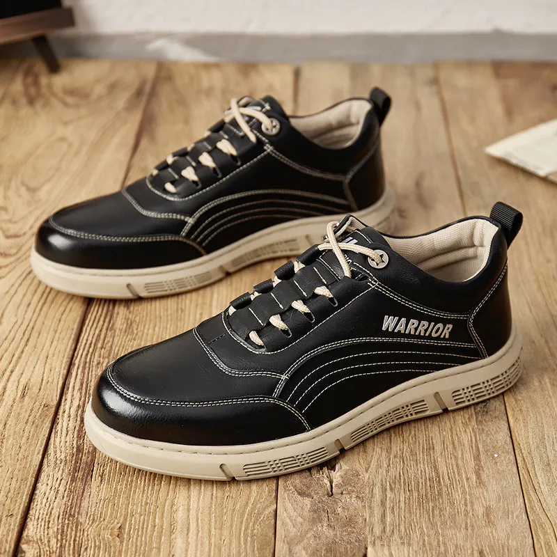 Warrior Premium Leather Sports Casual Shoes - OFF BEAT