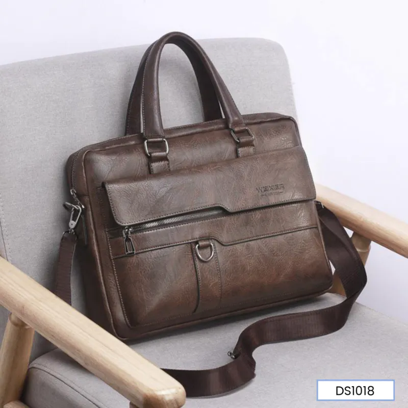 Retro Premium Leather Executive Bag - OFF BEAT