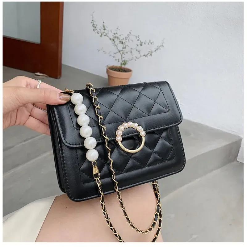 Beautiful Fashionable PU Leather Pearl Bag - Only 99 Shop BD