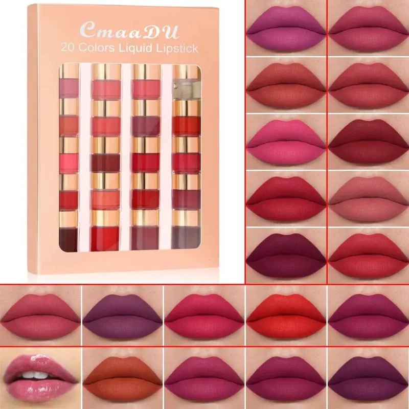 20 Colors Waterproof Matte Lipsticks (Full Set) - Only 99 Shop BD