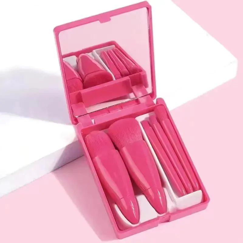 Portable 5Pcs Makeup Brush Set With Mirror Only 99 Shop BD
