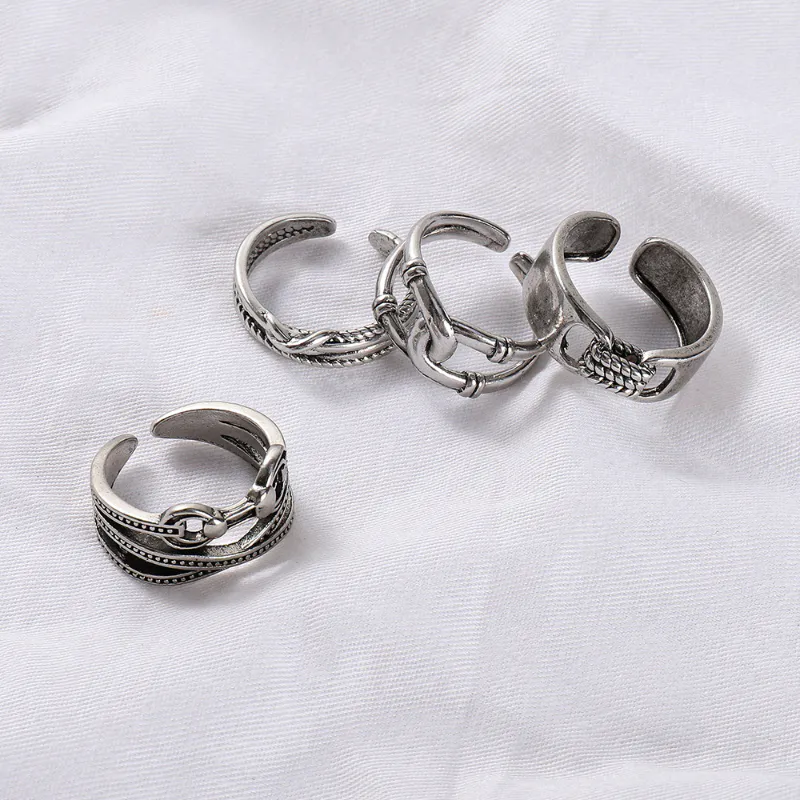 4 pieces set retro ring - Enigma Emporium