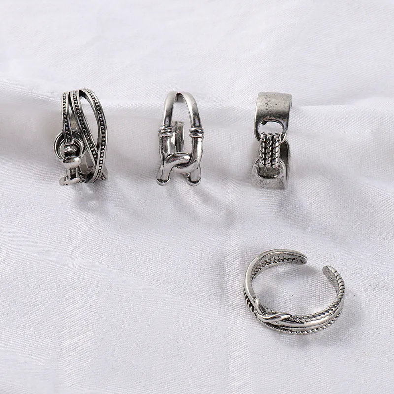4 pieces set retro ring - Enigma Emporium