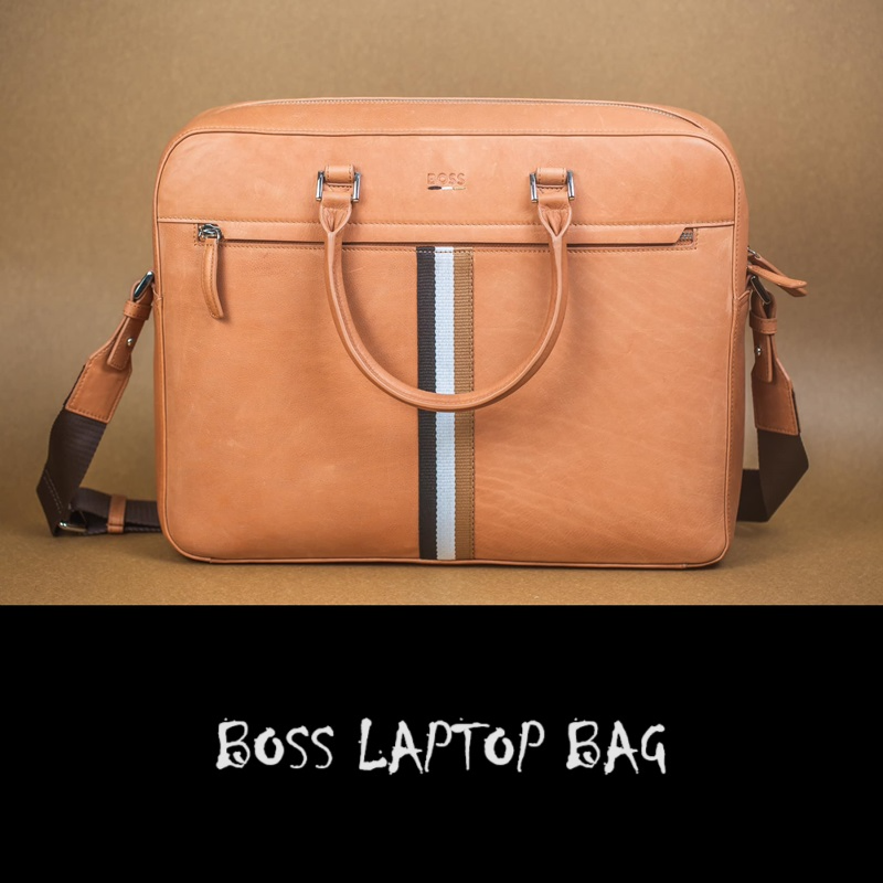 Hugo boss leather fashion briefcase