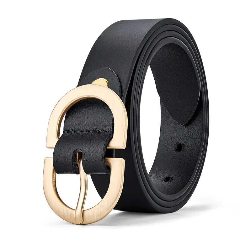 Classic Black Leather Women's Belt - KICK NATIONS